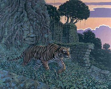 The Hunting Hour - Cambodian Tiger by Richard Sloan (1935-2007)